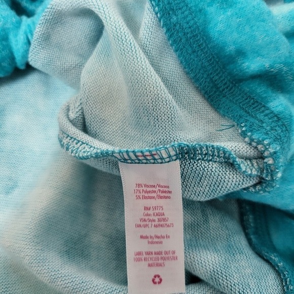 JUSTICE Girls Tie Dye Pullover Hoodie Top Silver Graphic Drawstring Hem Size XL - Picture 7 of 7